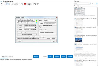 Freecorder - Flamory bookmarks and screenshots