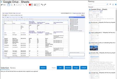 Google Drive - Sheets - Flamory bookmarks and screenshots