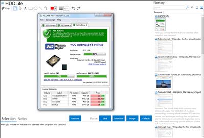 HDDLife - Flamory bookmarks and screenshots