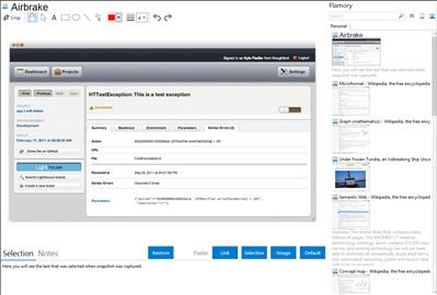 Airbrake - Flamory bookmarks and screenshots