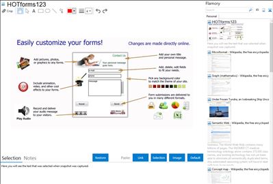 HOTforms123 - Flamory bookmarks and screenshots