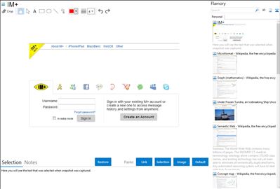 IM+ - Flamory bookmarks and screenshots