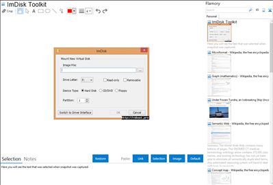 ImDisk Toolkit - Flamory bookmarks and screenshots