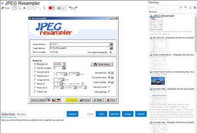 JPEG Resampler - Flamory bookmarks and screenshots