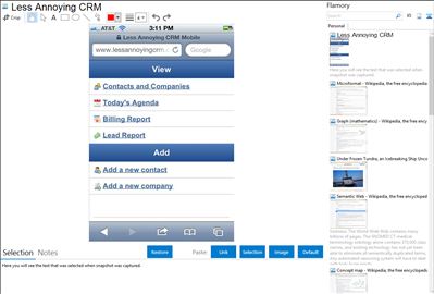 Less Annoying CRM - Flamory bookmarks and screenshots