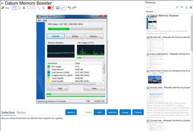Datum Memory Booster - Flamory bookmarks and screenshots