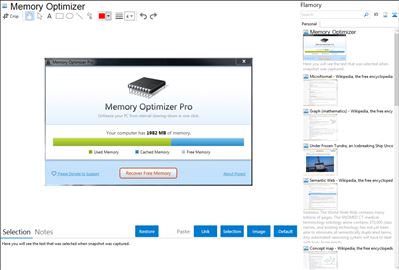 Memory Optimizer - Flamory bookmarks and screenshots