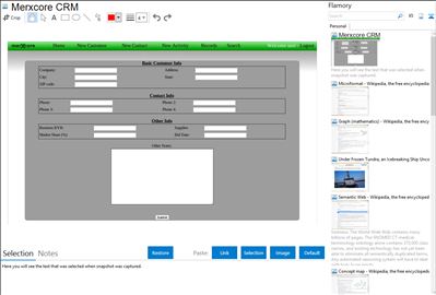 Merxcore CRM - Flamory bookmarks and screenshots