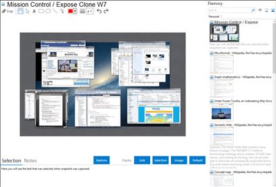 Mission Control / Expose Clone W7 - Flamory bookmarks and screenshots