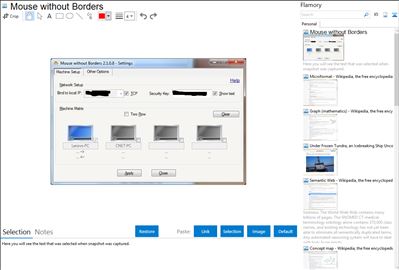 Mouse without Borders - Flamory bookmarks and screenshots