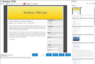 Nucleus CMS - Flamory bookmarks and screenshots