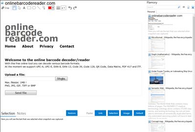 onlinebarcodereader.com - Flamory bookmarks and screenshots