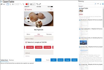 OpenTable - Flamory bookmarks and screenshots