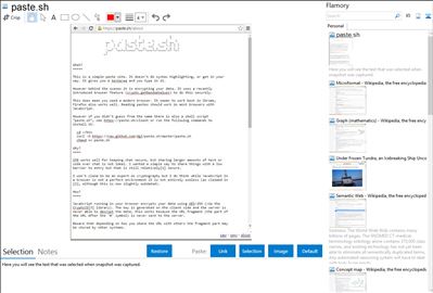 paste.sh - Flamory bookmarks and screenshots