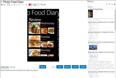 Photo Food Diary - Flamory bookmarks and screenshots