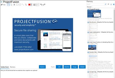 ProjectFusion - Flamory bookmarks and screenshots