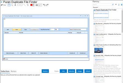 Puran Duplicate File Finder - Flamory bookmarks and screenshots
