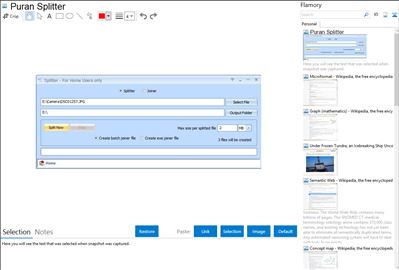 Puran Splitter - Flamory bookmarks and screenshots