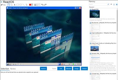 ReactOS - Flamory bookmarks and screenshots