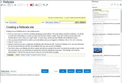 Referata - Flamory bookmarks and screenshots