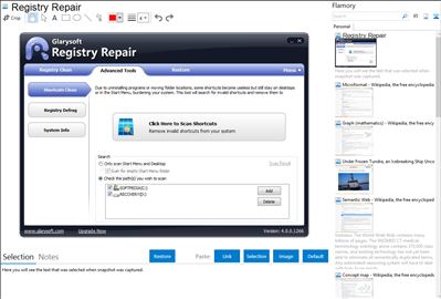 Registry Repair - Flamory bookmarks and screenshots