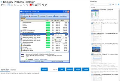 Security Process Explorer - Flamory bookmarks and screenshots