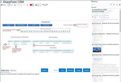 SharePoint CRM - Flamory bookmarks and screenshots