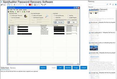 SpotAuditor Password Recovery Software - Flamory bookmarks and screenshots
