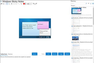 Windows Sticky Notes - Flamory bookmarks and screenshots