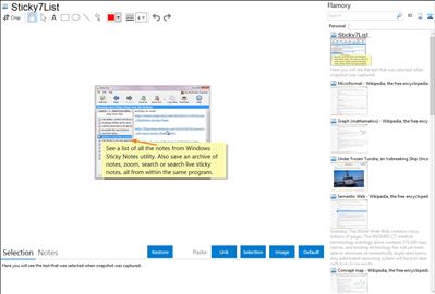 Sticky7List - Flamory bookmarks and screenshots