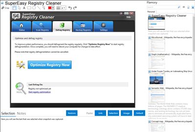 SuperEasy Registry Cleaner - Flamory bookmarks and screenshots