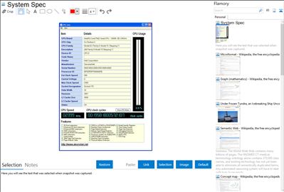 System Spec - Flamory bookmarks and screenshots