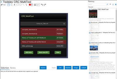 Toolsley CRC MultiTool - Flamory bookmarks and screenshots