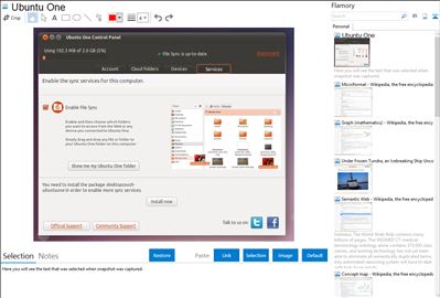 Ubuntu One - Flamory bookmarks and screenshots