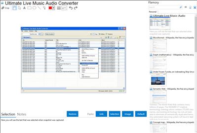Ultimate Live Music Audio Converter - Flamory bookmarks and screenshots