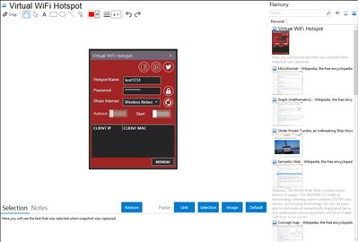 Virtual WiFi Hotspot - Flamory bookmarks and screenshots