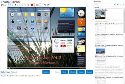 Vista Rainbar - Flamory bookmarks and screenshots