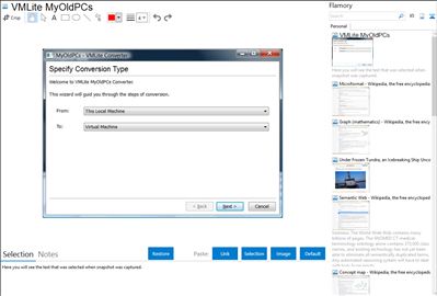 VMLite MyOldPCs - Flamory bookmarks and screenshots