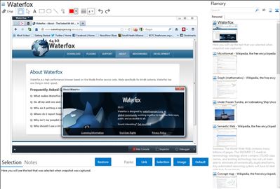 Waterfox - Flamory bookmarks and screenshots