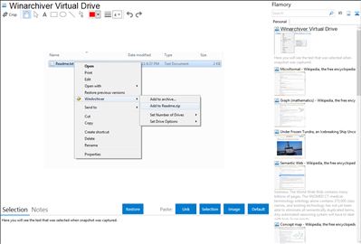 Winarchiver Virtual Drive - Flamory bookmarks and screenshots