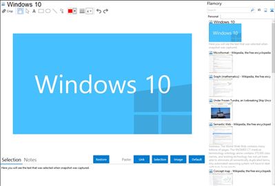 Windows 10 - Flamory bookmarks and screenshots