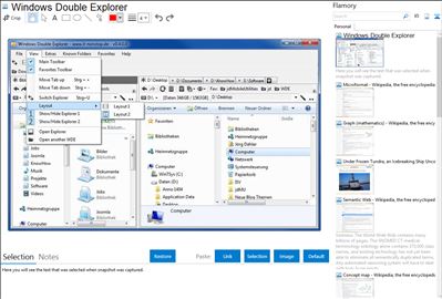 Windows Double Explorer - Flamory bookmarks and screenshots