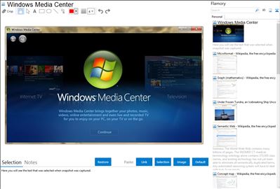 Windows Media Center - Flamory bookmarks and screenshots