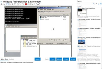 Windows Preinstallation Environment - Flamory bookmarks and screenshots