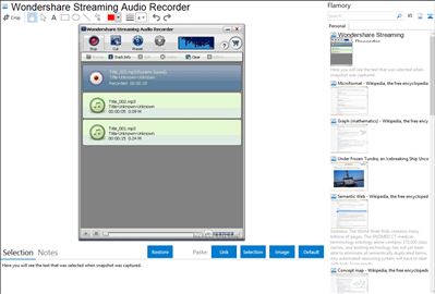 Wondershare Streaming Audio Recorder - Flamory bookmarks and screenshots