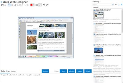Xara Web Designer - Flamory bookmarks and screenshots